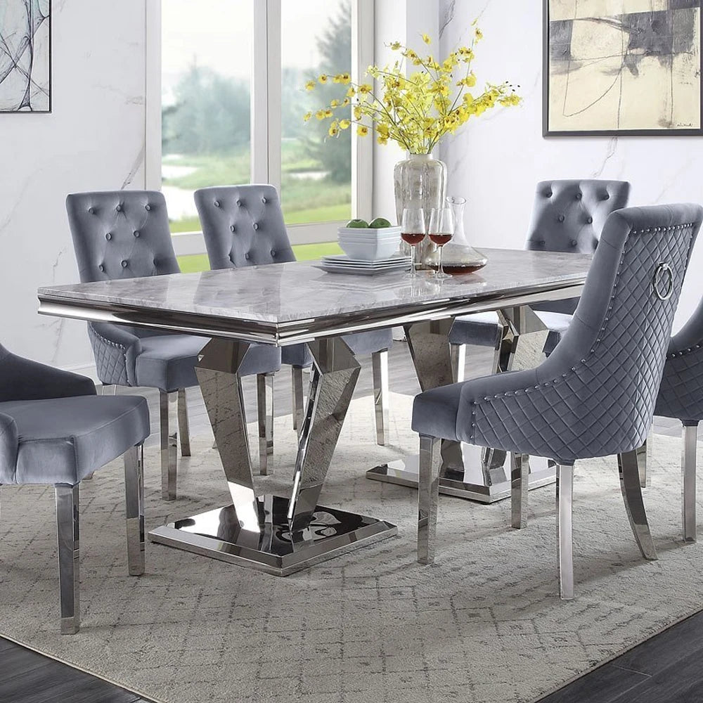 GRÉVÉRA™Grey Marble Dining Table Set by PurelyhomeDeco