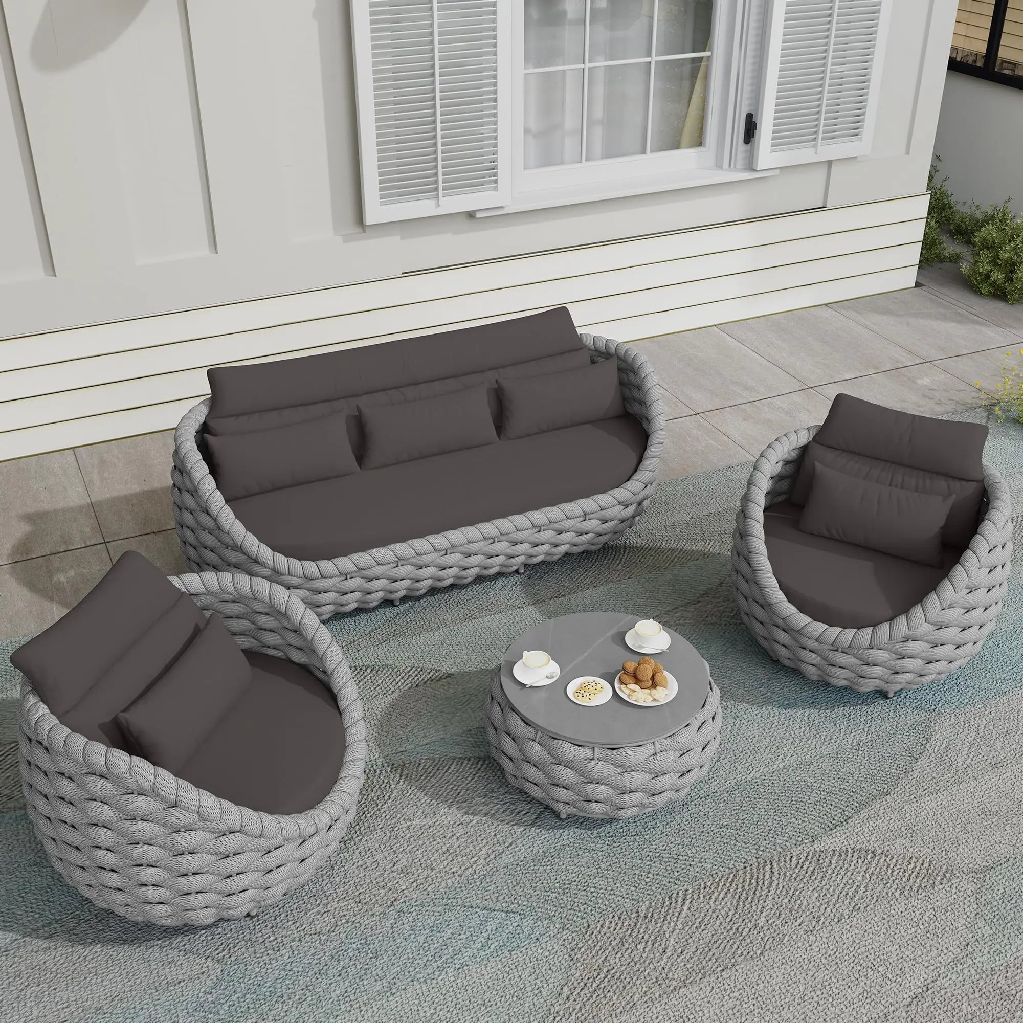 BistroLuxe™ — Luxury All-Weather Rattan Bistro Set for Elegant Outdoor Living by PurelyhomeDeco