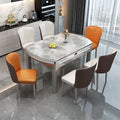 EXTORA™ Extendable Round Marble Dining Set by PurelyhomeDeco