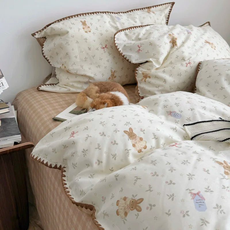 PrairieLuxe™ INS American Countryside Pure Cotton Bedding Set – Double-Layer Yarn Soft Luxury Bed Linens by PurelyhomeDeco