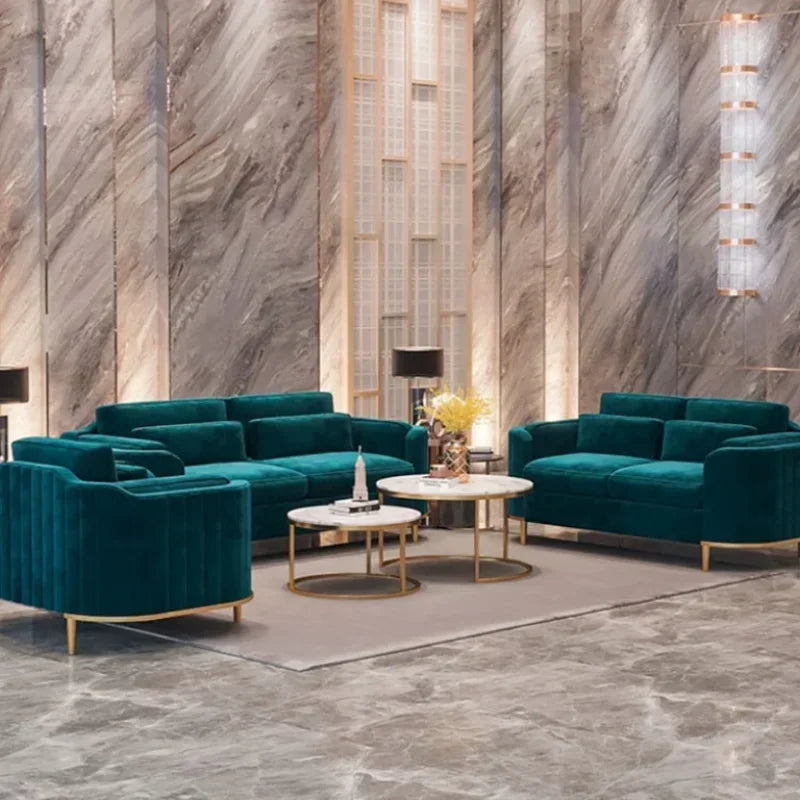 VerdeLuxe Modern L Shaped Sofa With Wood Frame And Composite Fabric by PurelyhomeDeco
