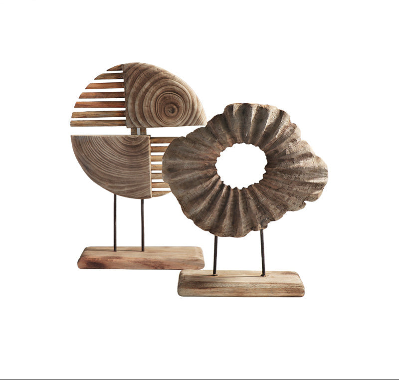 Decorative wooden pieces on stands