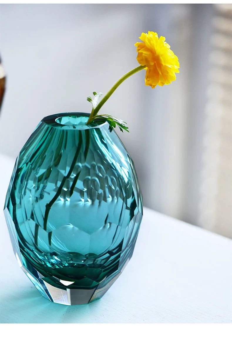 Luxe Angular Glass Vase by PurelyhomeDeco