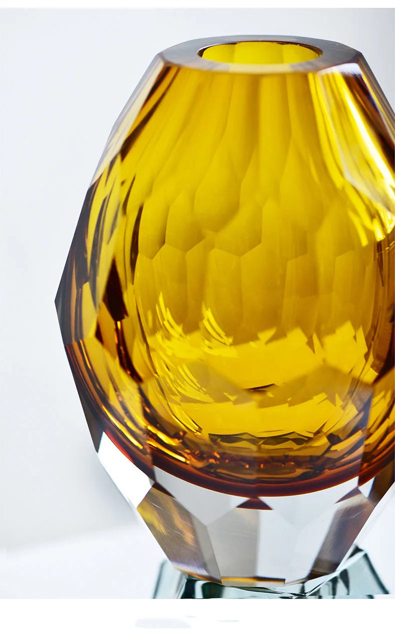 Luxe Angular Glass Vase by PurelyhomeDeco