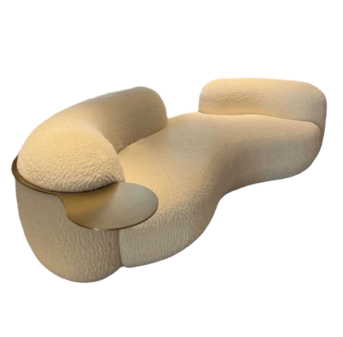 Cream wind creative curved sofa light luxury Italian pea sofa small apartment living room clothing store beauty salon hotel by PurelyhomeDeco