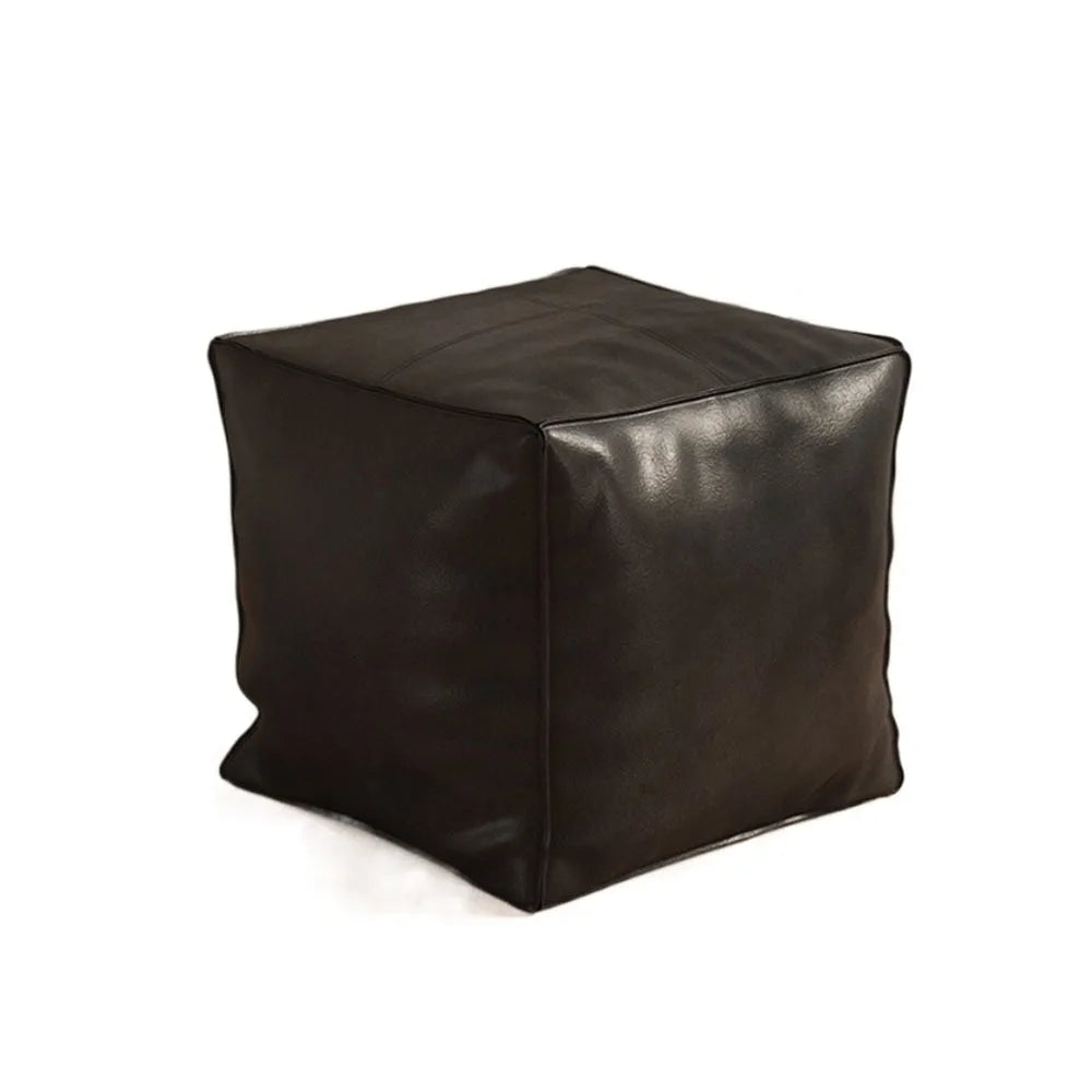 Modern Non-Slip Storage Stool Large Capacity Waterproof Unstuffed Cushion Cover No Fillings Square Leather Pouf Bedroom by PurelyhomeDeco