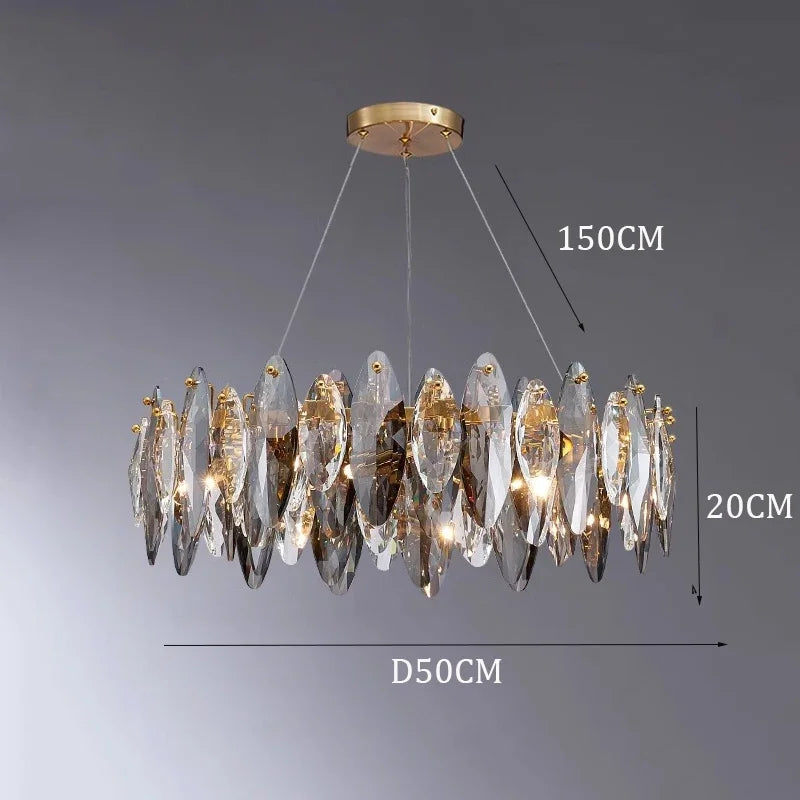 CrystalÉlan™ Modern Luxury Crystal Pendant Chandelier – Elegant Hanging Light for Living Room, Dining & Bedroom by PurelyhomeDeco