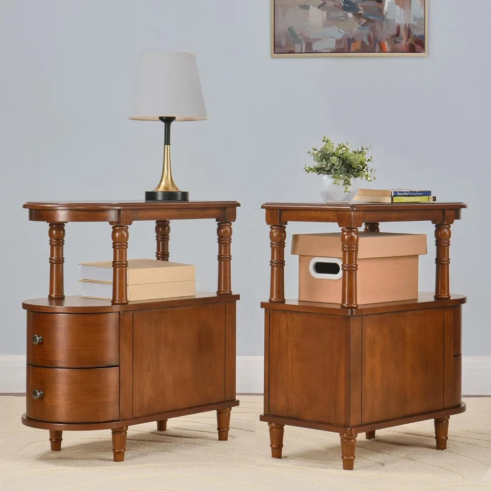 ELMORA™ Vintage Slim Solid Wood End Table Set (2PCS) by PurelyhomeDeco