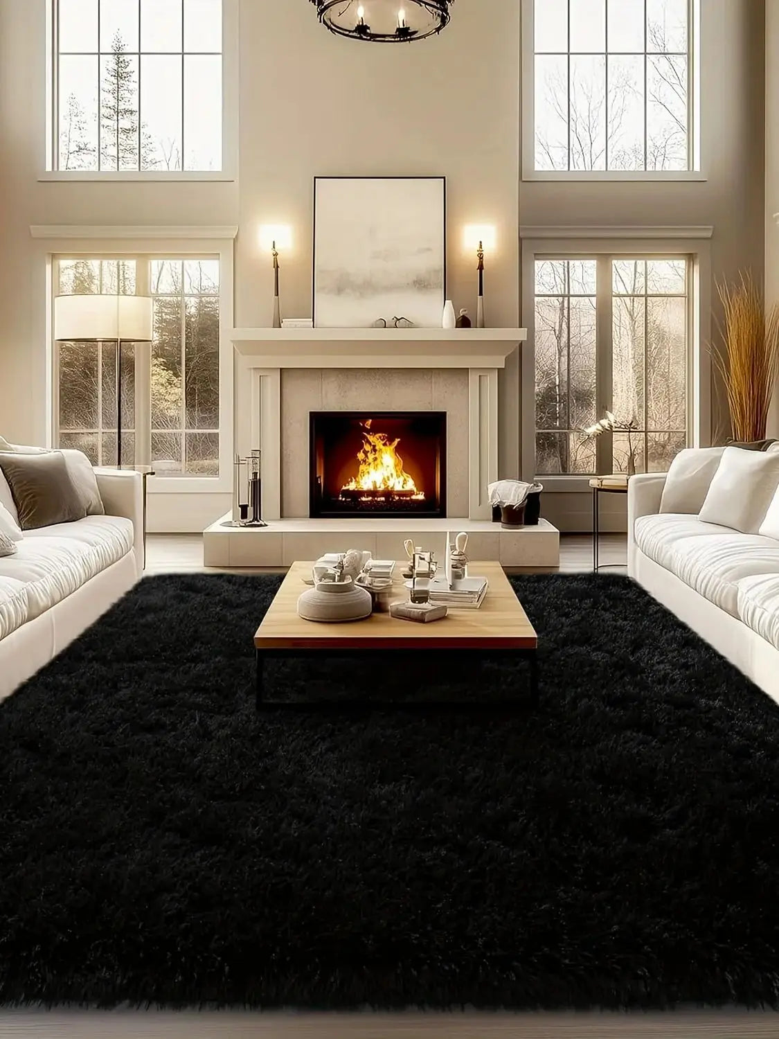 Moonshadow Fluffy Rug by PurelyhomeDeco