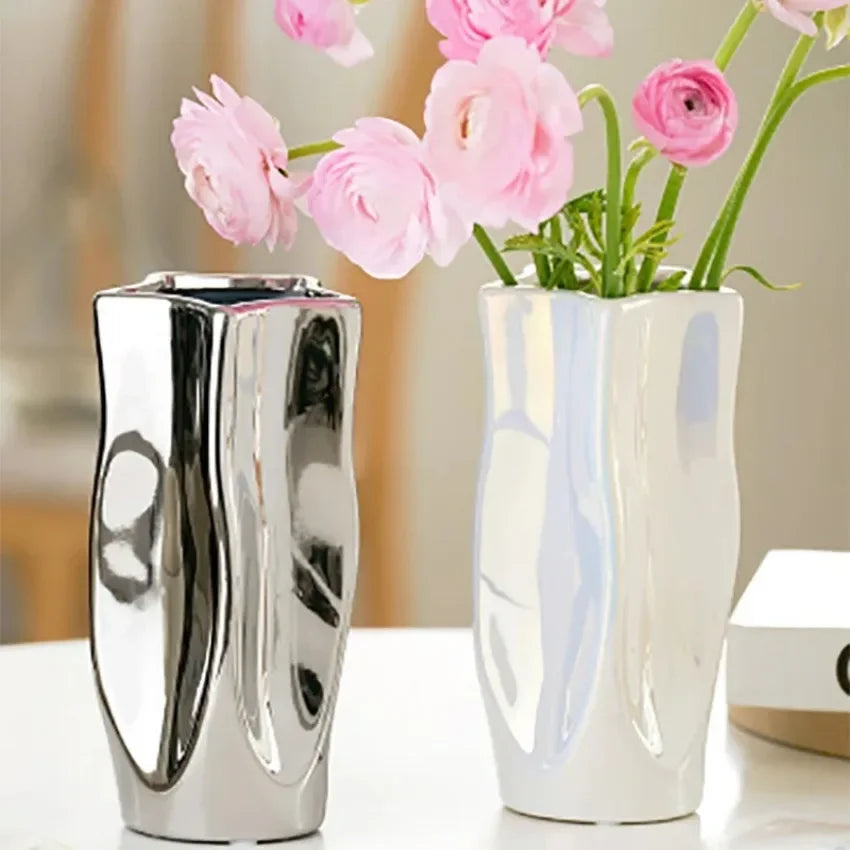 Silver Lumen Vase by PurelyhomeDeco