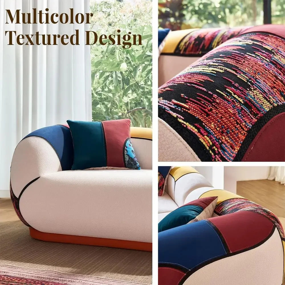 102" Oversized ern Curved Soa, 4-Seat Chenille Couch or Living Room Aparent, Minimalist BonelSectional loor Lounge Couches with by PurelyhomeDeco