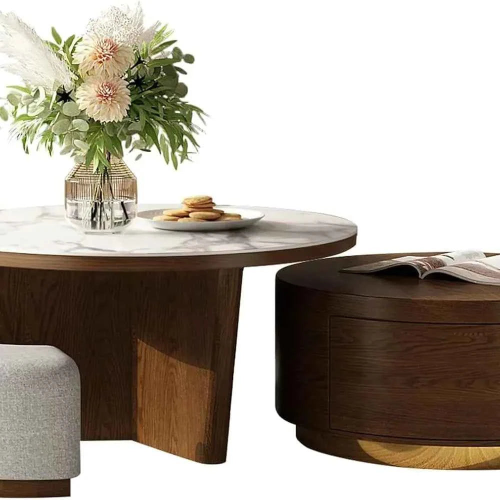 Walnara™ Marble Coffee Table Ensemble by PurelyhomeDeco