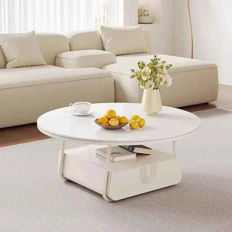 Serelune™ Cream Marble Coffee Table by PurelyhomeDeco