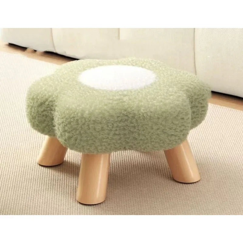 Small stool, household low stool, sofa stool, soft bag stool, living room coffee table stool, solid wood children's stool by PurelyhomeDeco