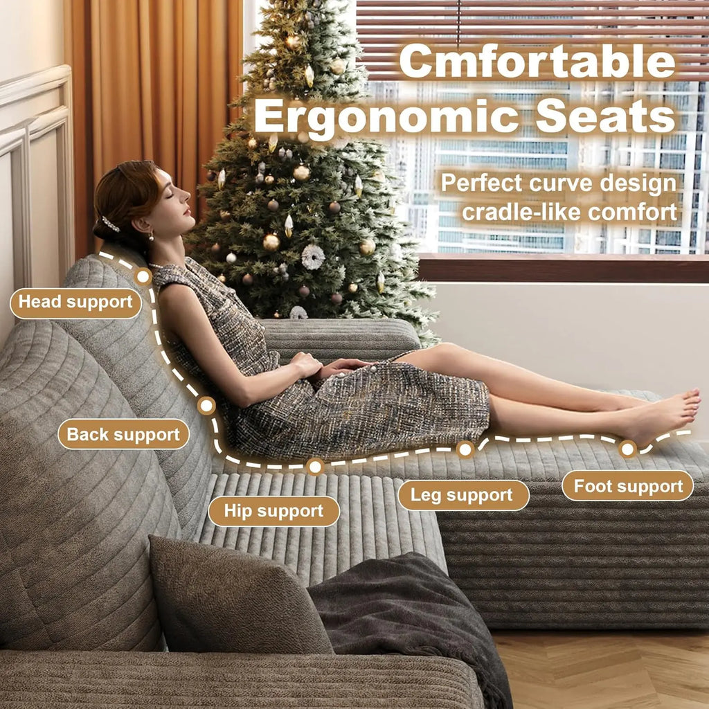 MODULÉ 108™ Modern L-Shape Sectional | Deep Seat Boneless Modular Sofa by PurelyhomeDeco