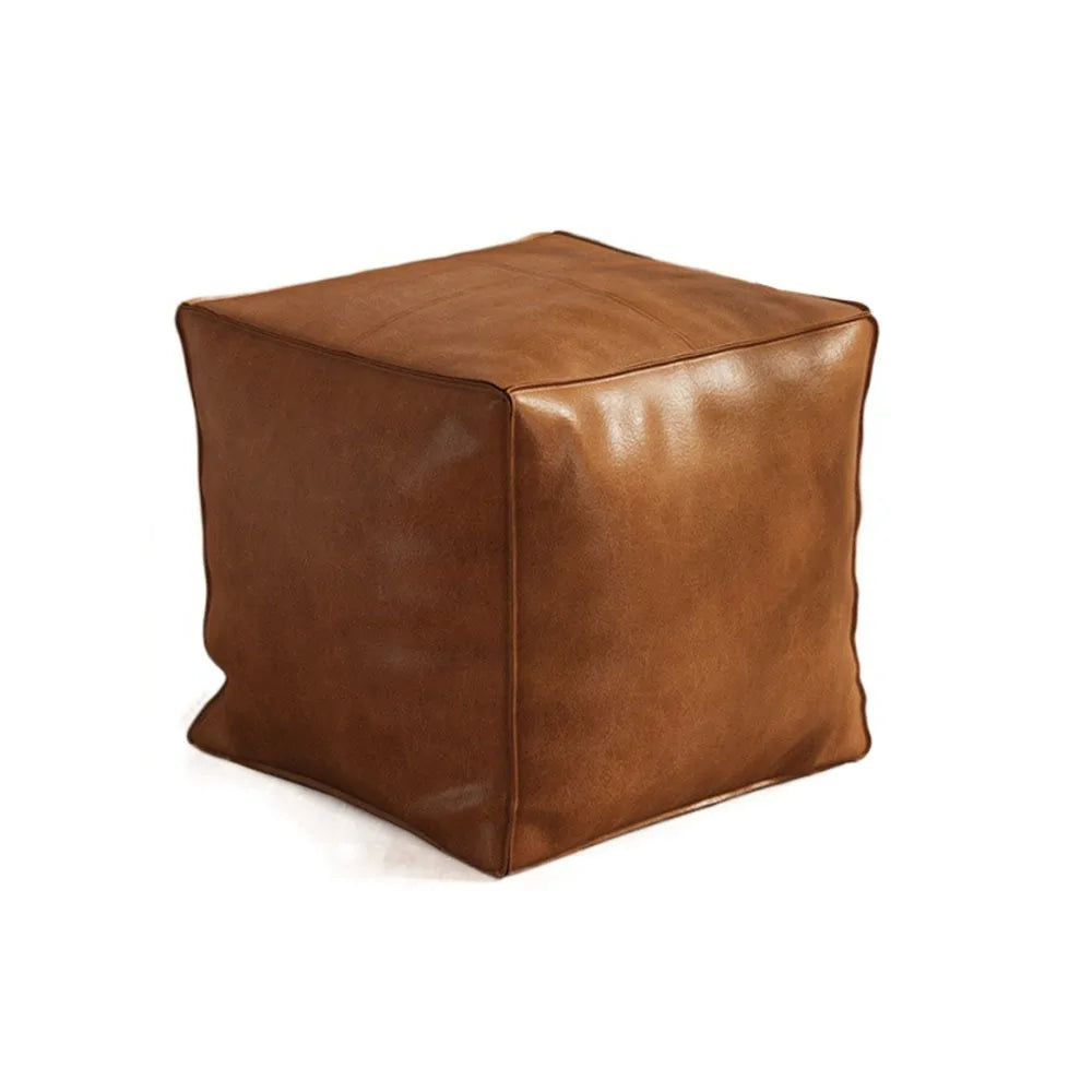 Modern Non-Slip Storage Stool Large Capacity Waterproof Unstuffed Cushion Cover No Fillings Square Leather Pouf Bedroom by PurelyhomeDeco