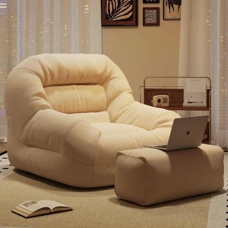 Lazy Bean Bag Sofas Portable Comfortable Small Sofa Relaxing Balcony Living Room Single Sofas Can Lie or Sleep Beanbag Chairs by PurelyhomeDeco