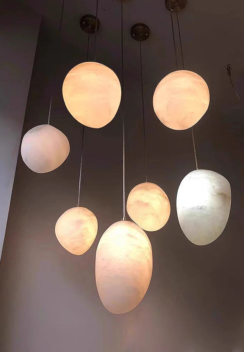 Siberia MarbleAura™ LED Chandelier – Luxury Natural Marble Hanging Light for Living Room & Modern Interiors by PurelyhomeDeco