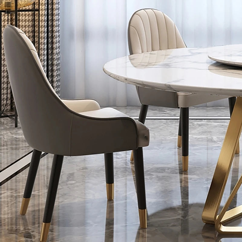 AURÉVA Golden Round Marble Dining Table with Turntable by PurelyhomeDeco