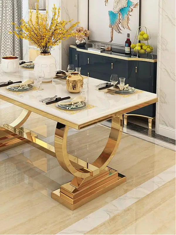 ZANORIA™ Elite Gold Structure Dining Set by PurelyhomeDeco