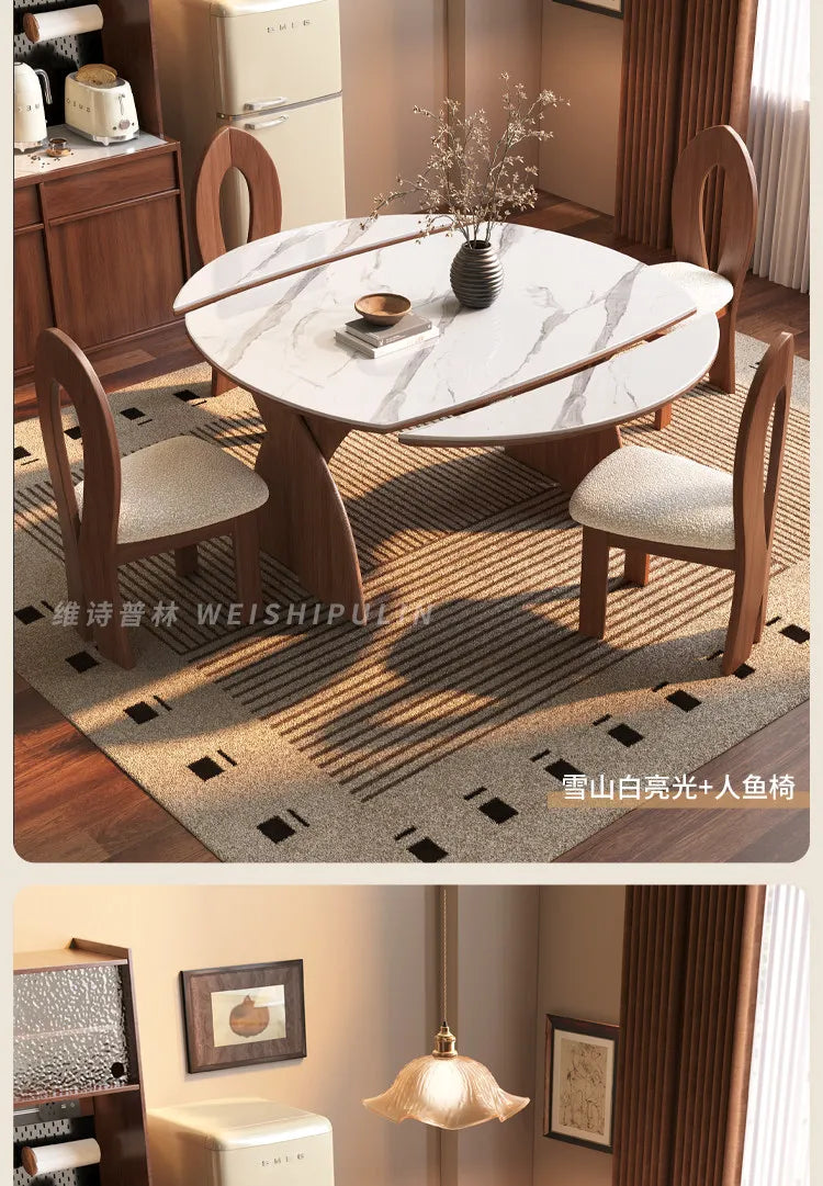 Modern Wood Design Dining Table 6 Person Luxury Extendable Round Dining Table Restaurant Nordic Mesas De Comedor Furniture Home by PurelyhomeDeco