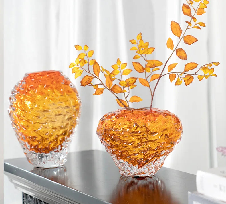 Amber Ripple Vase by PurelyhomeDeco