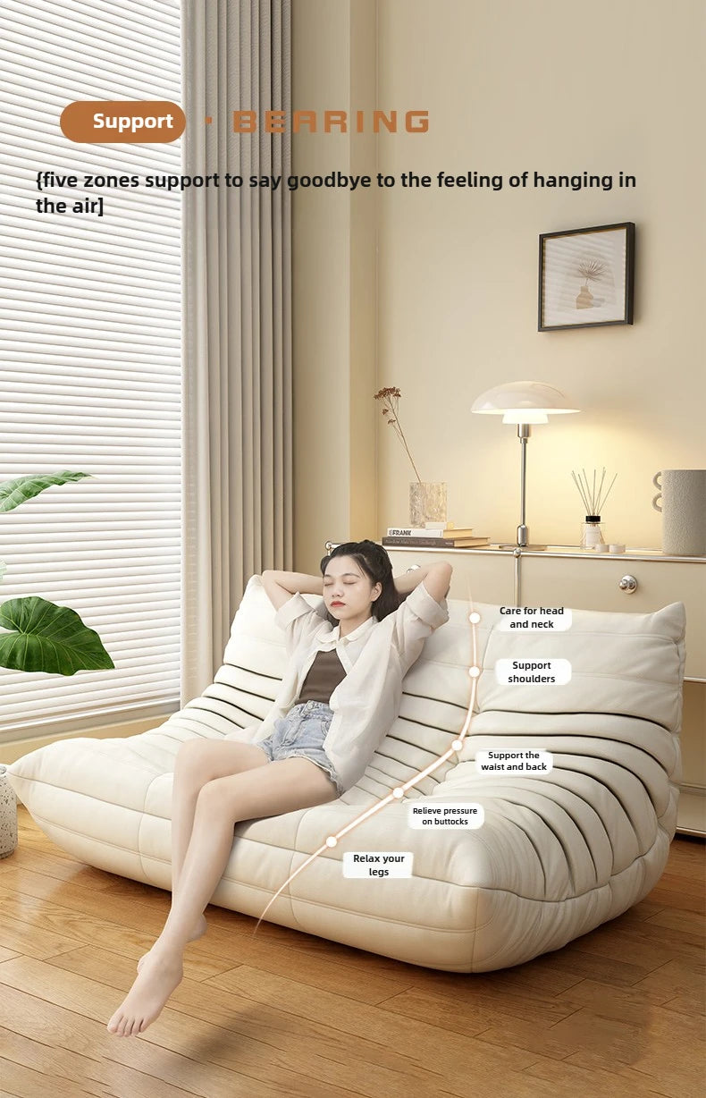 Caterpillar Lazy Sofa Living Room Leisure Balcony Tatami Lounge Chair Single Sofa Chair Bedroom Double Leisure Sofa Chair by PurelyhomeDeco