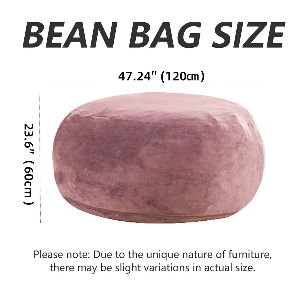 100CM×100CM×60CM, adult beanbag chair with padded beanbag inside, memory foam chair, soft flannel washable cover, ideal reading seat for bedrooms and dorms. by PurelyhomeDeco