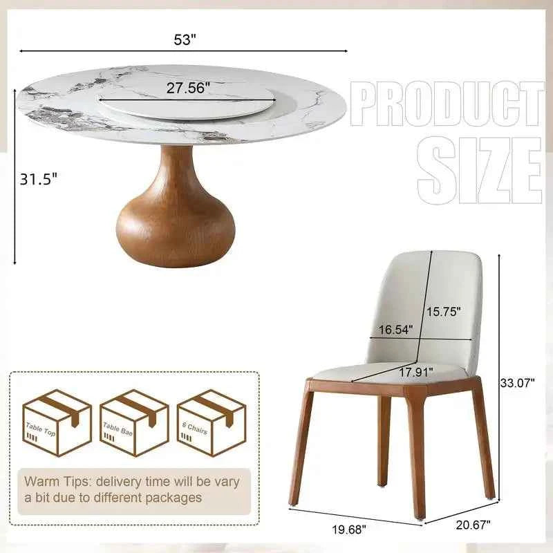 Rotavelle™ Sintered Stone Dining Table by PurelyhomeDeco