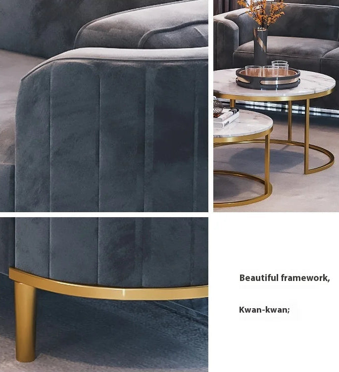 VerdeLuxe Modern L Shaped Sofa With Wood Frame And Composite Fabric by PurelyhomeDeco