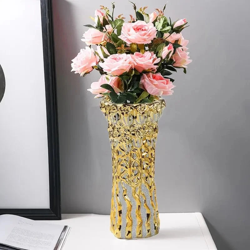 Aurelia Gold Porcelain Vase by PurelyhomeDeco