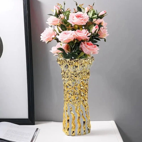 Aurelia Gold Porcelain Vase by PurelyhomeDeco