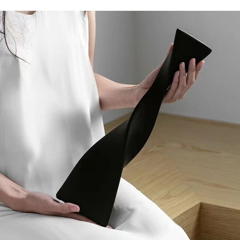 Helix Noir Vase by PurelyhomeDeco