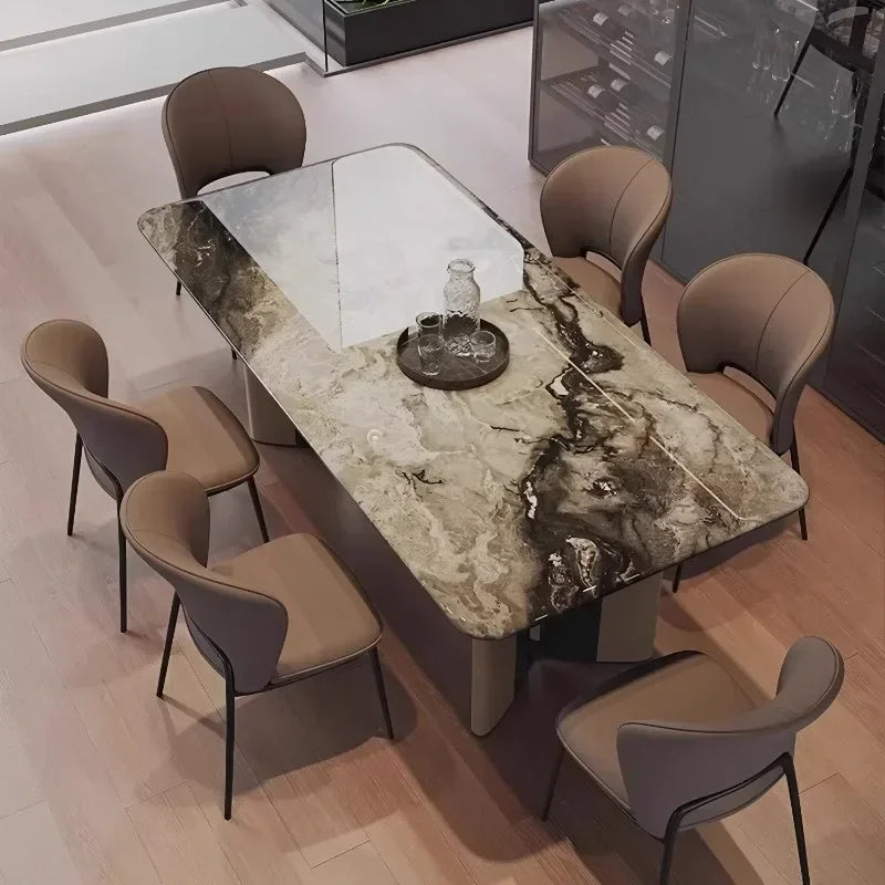 INKÉRA™ Italian Extendable Ink Stone Dining Set (140–220 cm) by PurelyhomeDeco