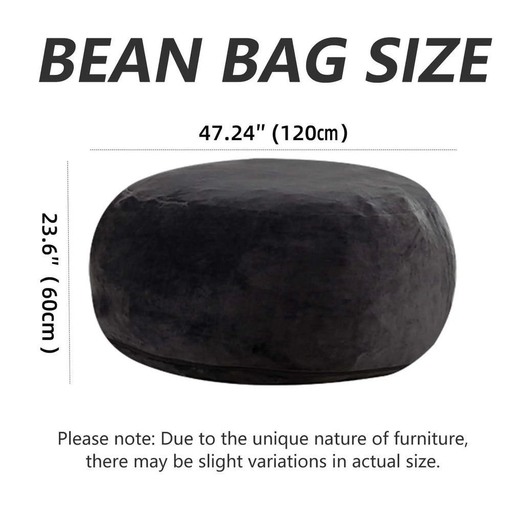 100CM×100CM×60CM, adult beanbag chair with padded beanbag inside, memory foam chair, soft flannel washable cover, ideal reading seat for bedrooms and dorms. by PurelyhomeDeco