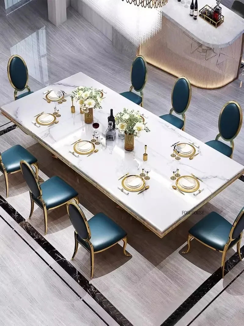 VELORIA™Italian White Marble Dining Set by PurelyhomeDeco