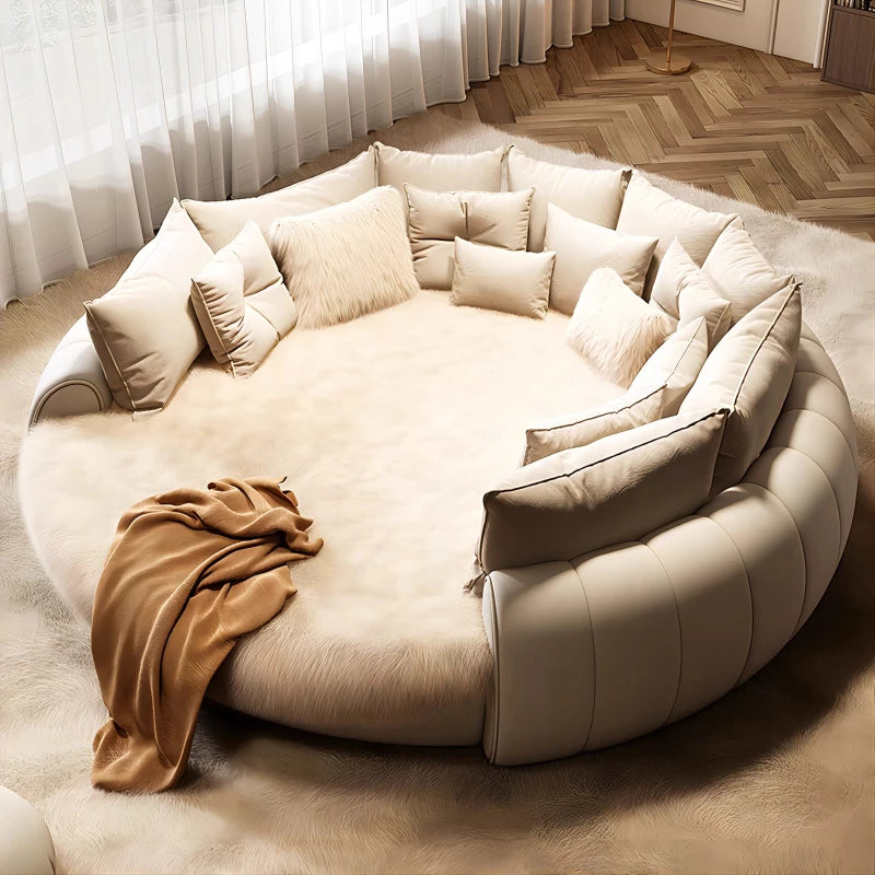 LunaBelle™ — Luxury Italian King Bed | Designer Round Bed for Modern Bedrooms by PurelyhomeDeco