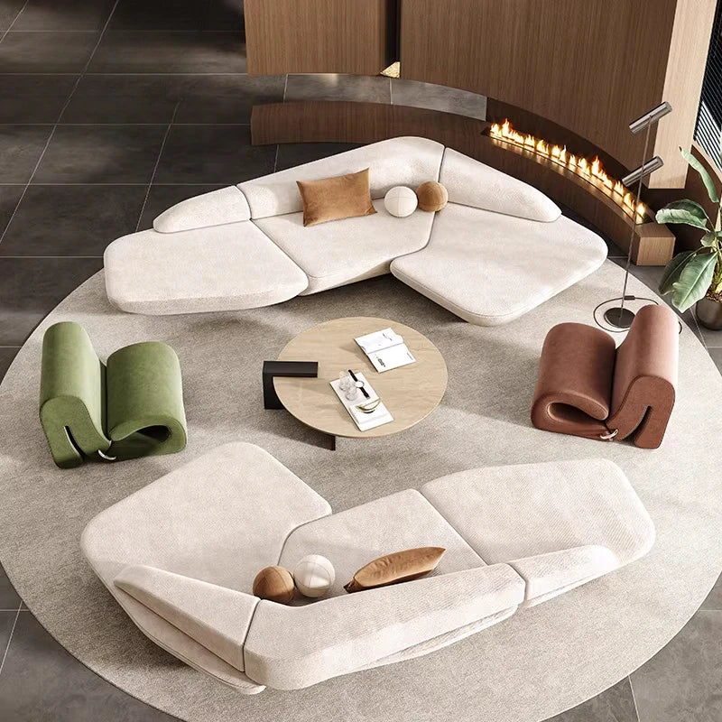 LunaCurve™ Curved Luxury Reception Sofa – Modern Designer Accent Sofa for Living Room, Office & Entrance Hall by PurelyhomeDeco