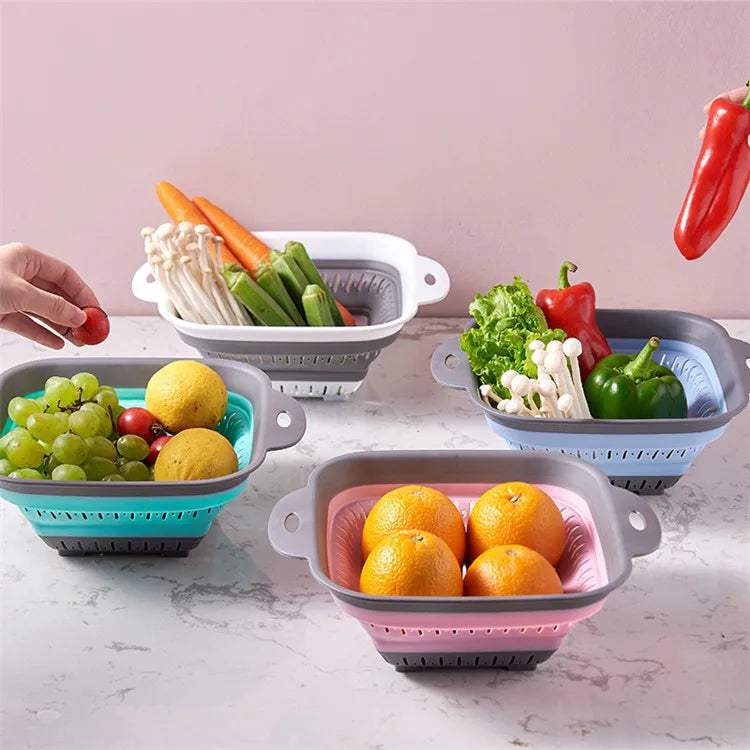 Folding Silicone Kitchen Storage Basket