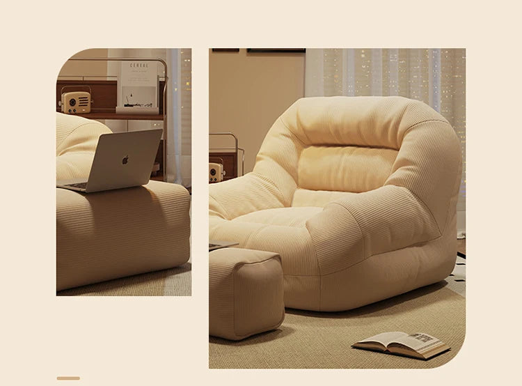 Lazy Bean Bag Sofas Portable Comfortable Small Sofa Relaxing Balcony Living Room Single Sofas Can Lie or Sleep Beanbag Chairs by PurelyhomeDeco