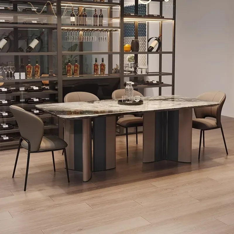 INKÉRA™ Italian Extendable Ink Stone Dining Set (140–220 cm) by PurelyhomeDeco