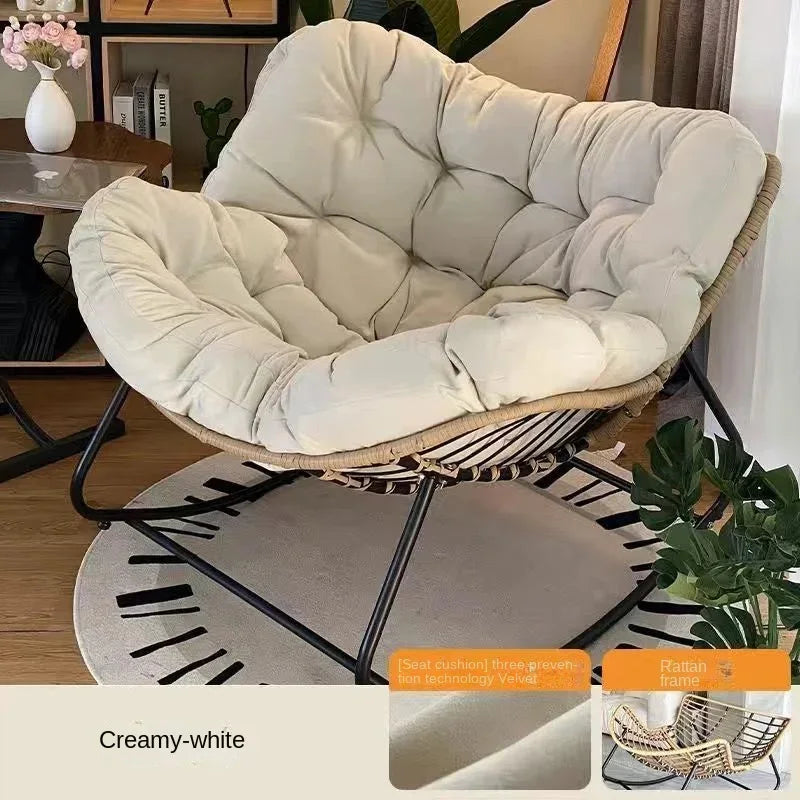 Rocking Chair Living Room Light Luxury Balcony Home Leisure Lounge Chair Rattan Chair Iron Rocking Chair Modern Lazy Chair by PurelyhomeDeco