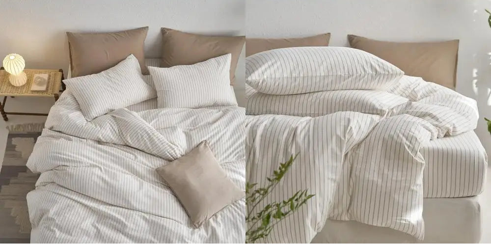 Grand Lino Soft Cotton Duvet Cover Set – Natural Linen-Feel Luxury Series by PurelyhomeDeco