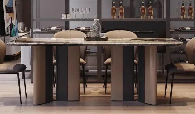 INKÉRA™ Italian Extendable Ink Stone Dining Set (140–220 cm) by PurelyhomeDeco