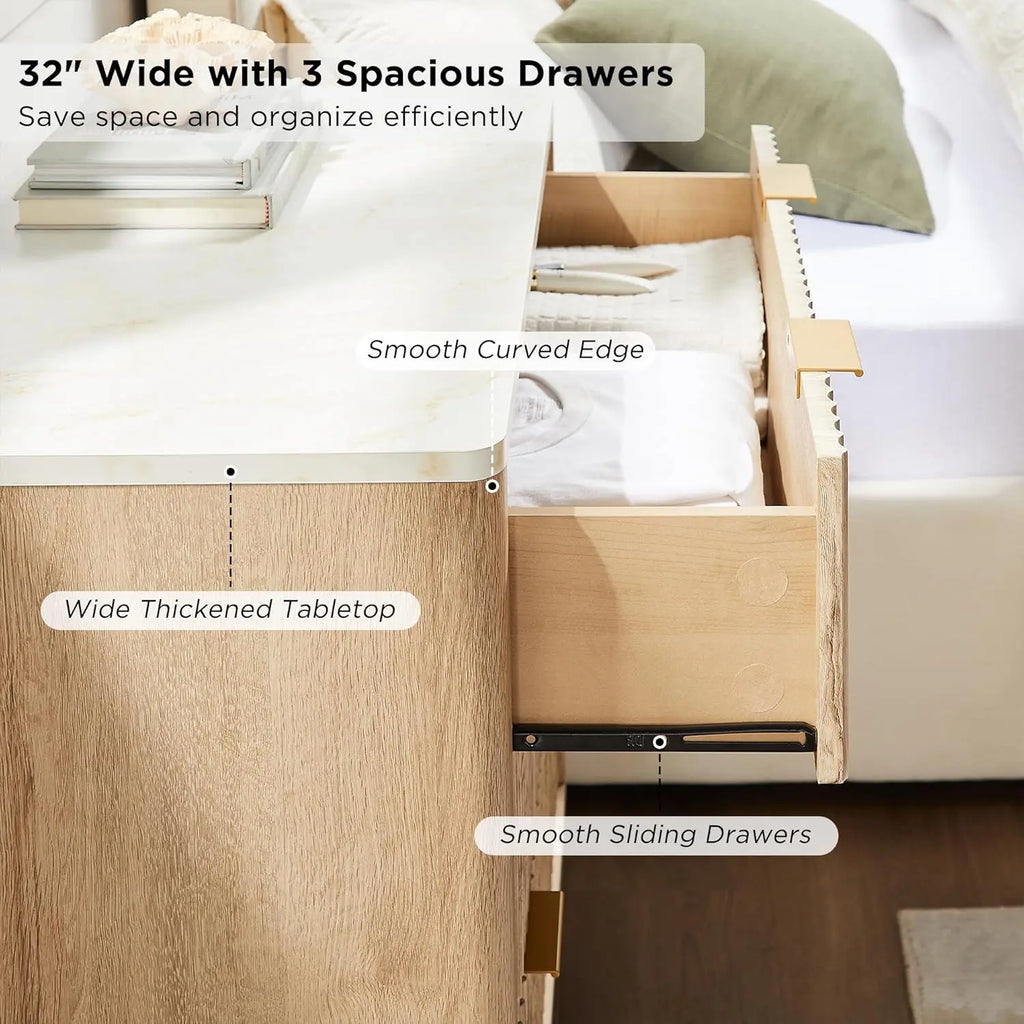 Elysian Customizable Fluted Nightstands Set of 2 by PurelyhomeDeco