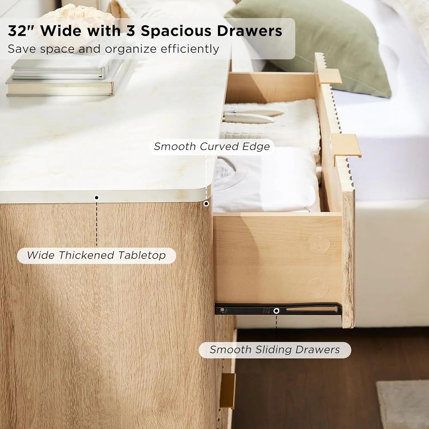 Elysian Customizable Fluted Nightstands Set of 2 by PurelyhomeDeco