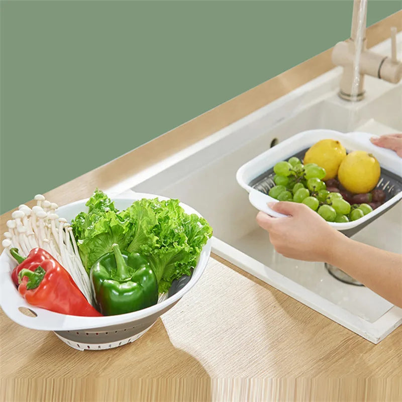 Folding Silicone Kitchen Storage Basket