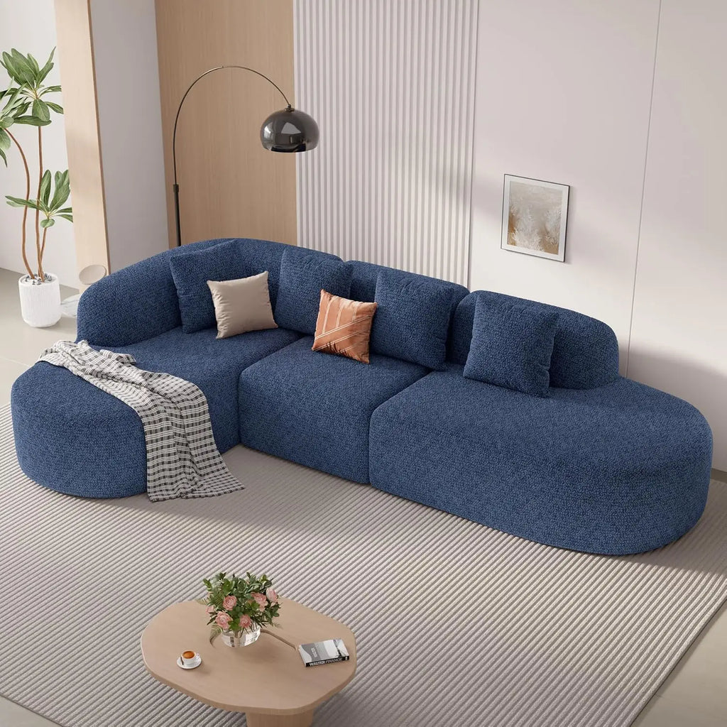 114 Inch Boneless Curved Couches for Living Room,Modern Modular Sectional Sofa with Chaise,L-Shape Cloud Sectional, Customized by PurelyhomeDeco