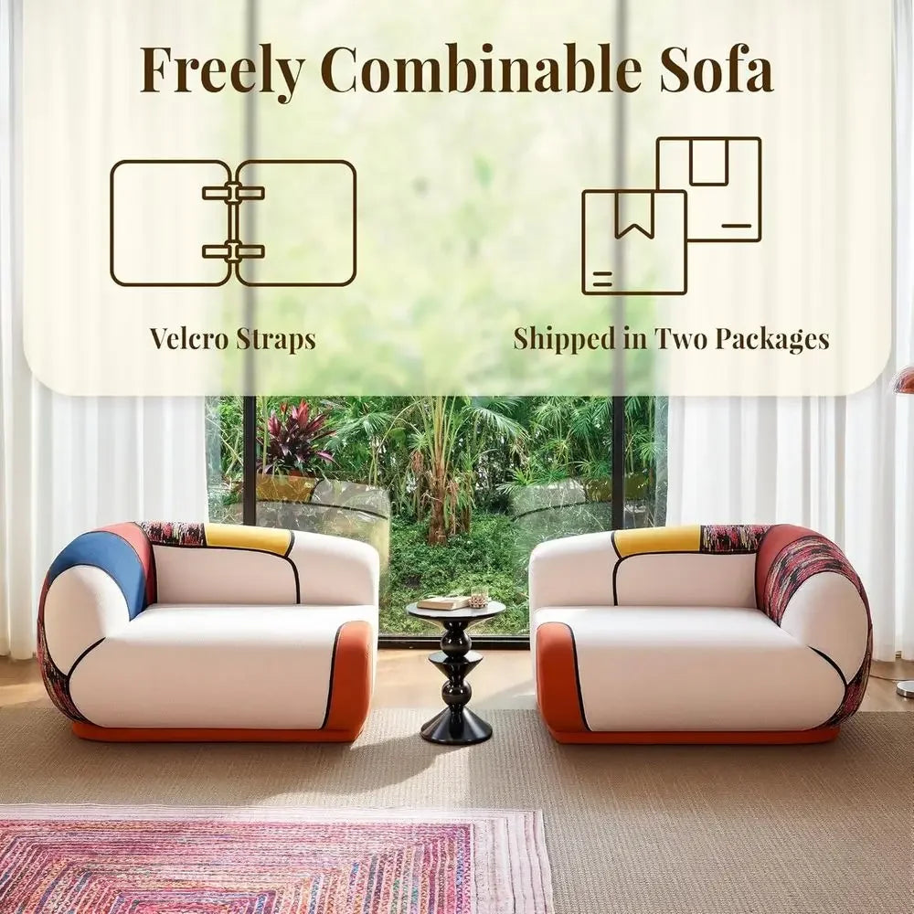 102" Oversized ern Curved Soa, 4-Seat Chenille Couch or Living Room Aparent, Minimalist BonelSectional loor Lounge Couches with by PurelyhomeDeco