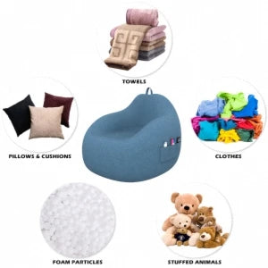 Lazy Seat Chair Sofa Cover Large Bean Bag Couch Soft Fluffy Breathable Adult Child Tatami Living Room Decorative without Filler by PurelyhomeDeco